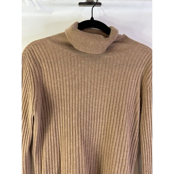 Vintage 90s Cashmere Ribbed Knit Turtleneck Sweater Quiet Luxury - Picture 7 of 9